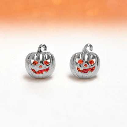 1 Set 1 Pair Modern Style Classic Style IG Style Halloween Pattern Pumpkin Skull Plating Copper 18K Gold Plated Drop Earrings Ear Studs