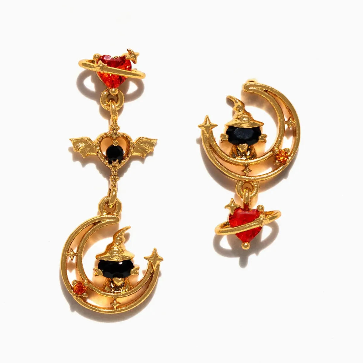 1 Set 1 Pair Modern Style Classic Style IG Style Halloween Pattern Pumpkin Skull Plating Copper 18K Gold Plated Drop Earrings Ear Studs