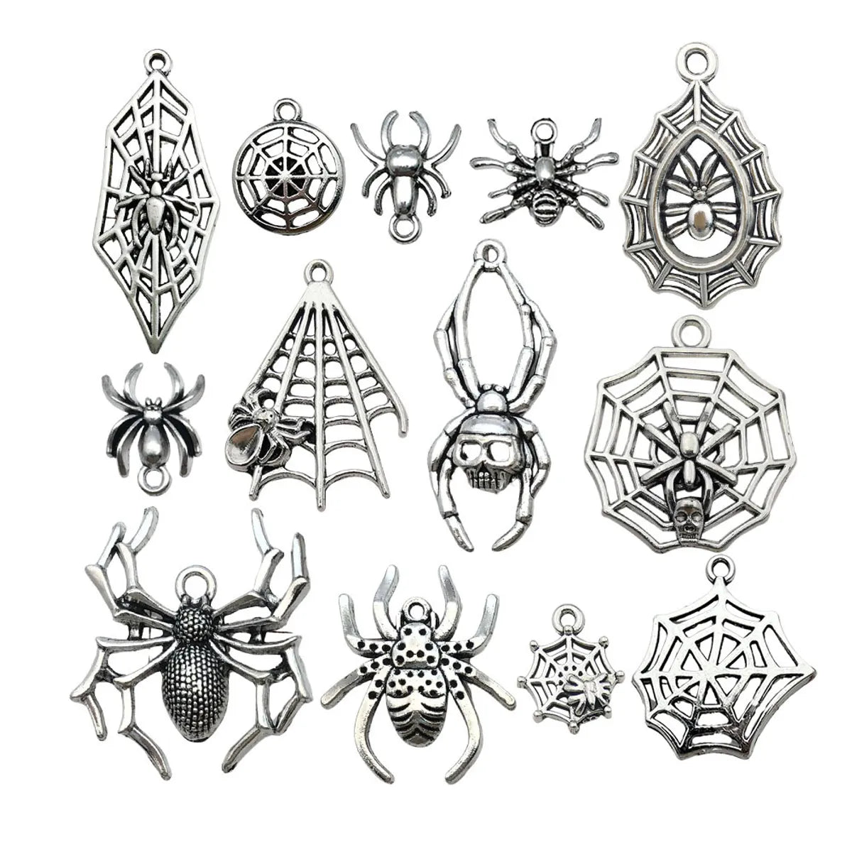 1 Set Alloy Pumpkin Spider Skull Pendant