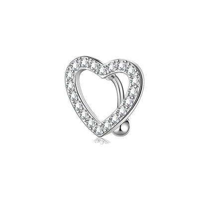 1 Set Belly Rings Simple Style Heart Shape 316 Stainless Steel  Inlay Rhinestones Belly Rings