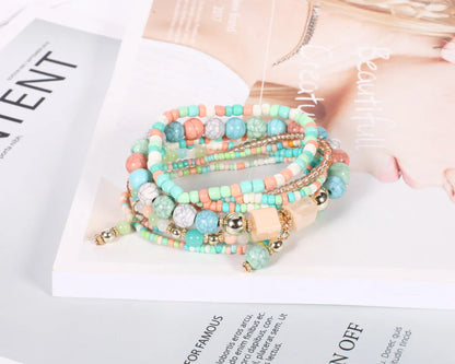 1 Set Bohemian Geometric Beaded Alloy Women'S Bracelets