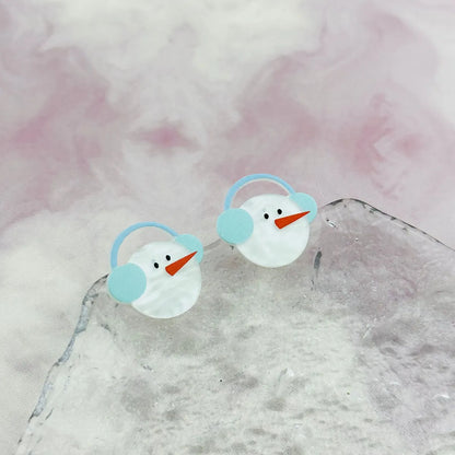 1 Set Cartoon Style Bow Knot Wine Bottle Snowman Arylic Drop Earrings