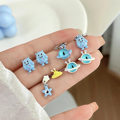 1 Set Cartoon Style Cartoon Character Enamel Alloy Ear Studs