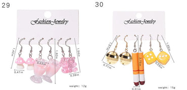 1 Set Cartoon Style Cute Cup Heart Shape Flower Arylic Resin Drop Earrings