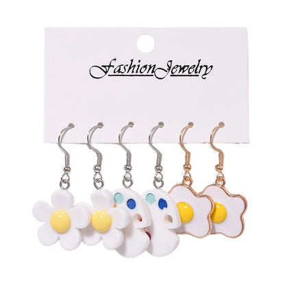 1 Set Cartoon Style Cute Cup Heart Shape Flower Arylic Resin Drop Earrings