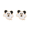 1 Set Cartoon Style Funny Pumpkin Bat Skull Alloy Ear Studs