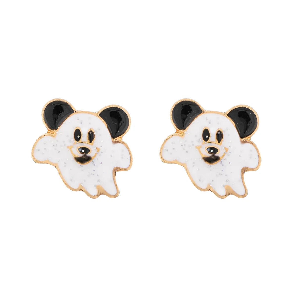 1 Set Cartoon Style Funny Pumpkin Bat Skull Alloy Ear Studs