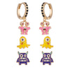 1 Set Cartoon Style Funny Pumpkin Bat Skull Alloy Ear Studs