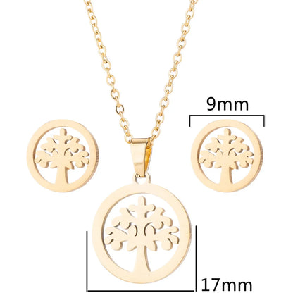 1 Set Cartoon Style Plant Titanium Steel Plating Necklace