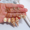 1 Set Casual Beach Simple Style Starfish Conch Shell Alloy Drop Earrings