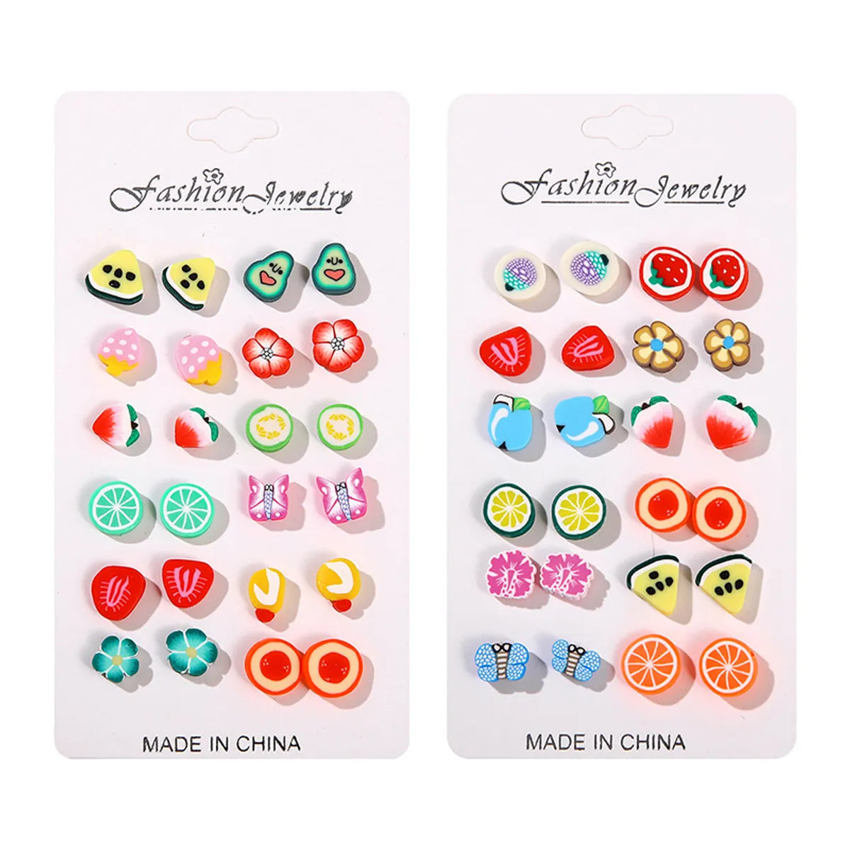 1 Set Casual Cute Simple Style Floral Strawberry Butterfly Plastic Resin Ear Studs