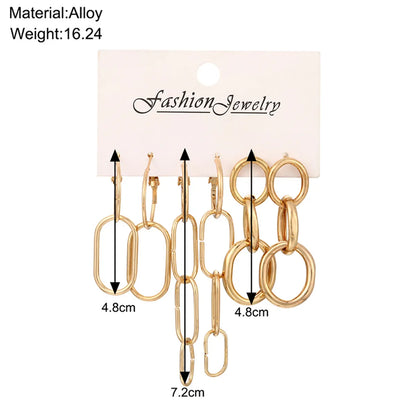 1 Set Casual Elegant Classic Style Geometric Plating Alloy Drop Earrings