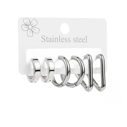 1 Set Casual Elegant Solid Color 316 Stainless Steel  Earrings