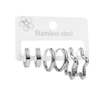 1 Set Casual Elegant Solid Color 316 Stainless Steel  Earrings