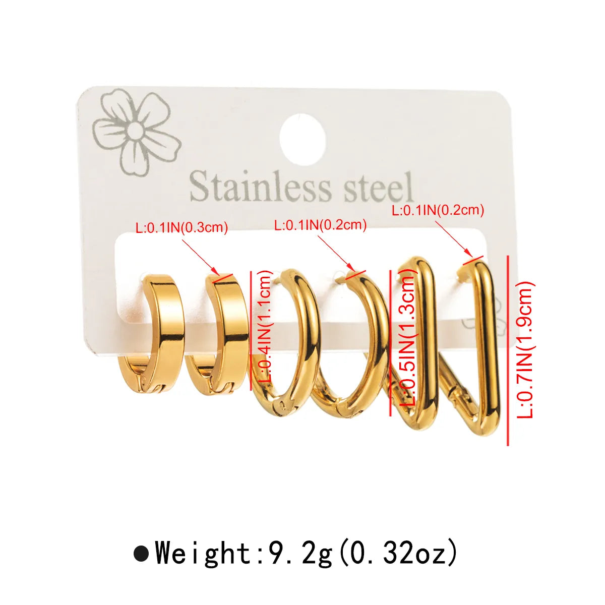 1 Set Casual Elegant Solid Color 316 Stainless Steel  Earrings