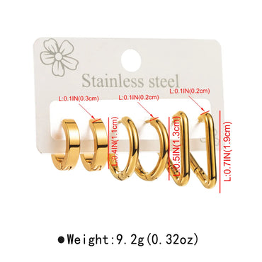 1 Set Casual Elegant Solid Color 316 Stainless Steel  Earrings