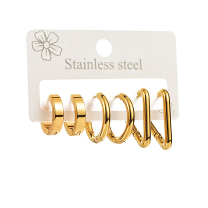 1 Set Casual Elegant Solid Color 316 Stainless Steel  Earrings