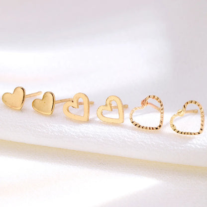 1 Set Casual Elegant Vacation Heart Shape Hollow Out Alloy Ear Studs