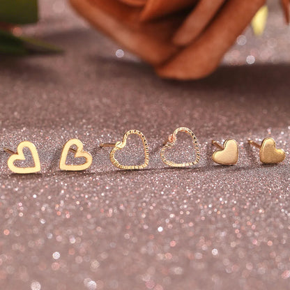 1 Set Casual Elegant Vacation Heart Shape Hollow Out Alloy Ear Studs