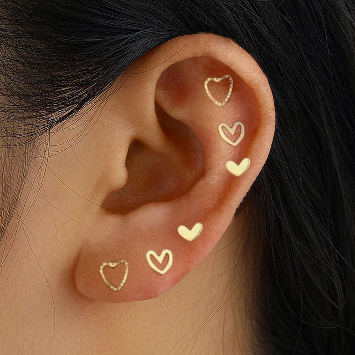 1 Set Casual Elegant Vacation Heart Shape Hollow Out Alloy Ear Studs