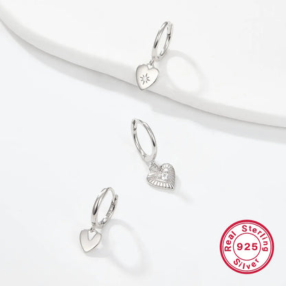 1 Set Casual Hawaiian Tropical Heart Shape Inlay Sterling Silver Zircon White Gold Plated Gold Plated Drop Earrings