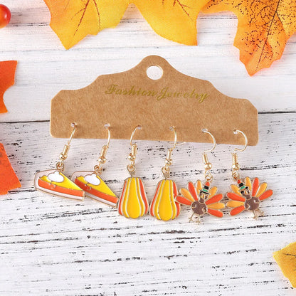 1 Set Casual Hawaiian Vacation Pumpkin Alloy Drop Earrings