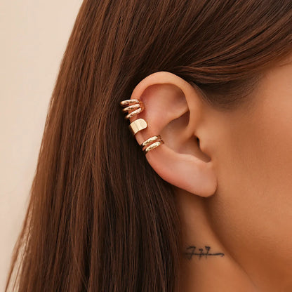 1 Set Casual Simple Style Classic Style Round Irregular Three-dimensional Iron Ear Cuffs