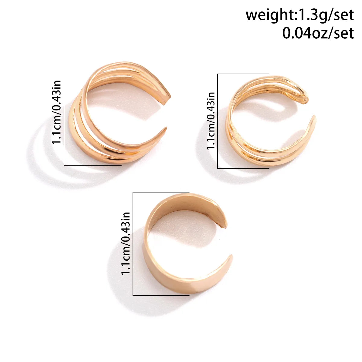 1 Set Casual Simple Style Classic Style Round Irregular Three-dimensional Iron Ear Cuffs