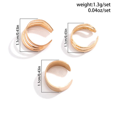 1 Set Casual Simple Style Classic Style Round Irregular Three-dimensional Iron Ear Cuffs