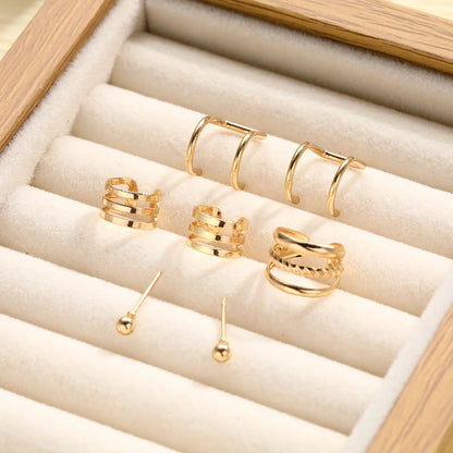 1 Set Casual Simple Style Geometric Plating Alloy Ear Cuffs Ear Studs