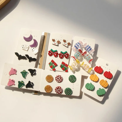 1 Set Cute Candy Ghost Elk Arylic Women'S Ear Studs