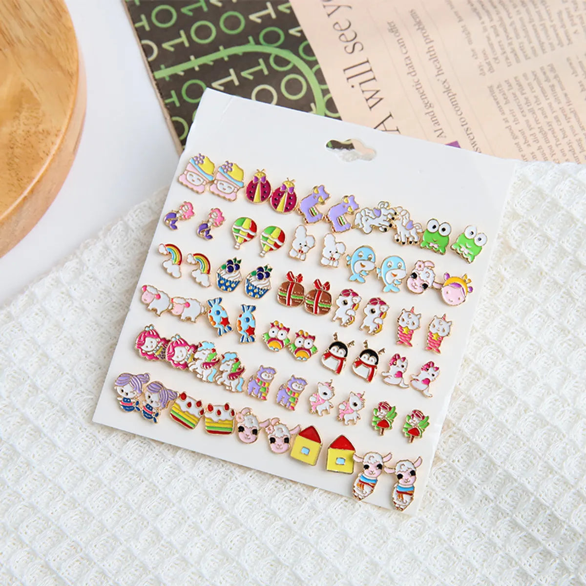 1 Set Cute Cartoon Plating Alloy Ear Studs