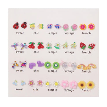 1 Set Cute Cartoon Resin Ear Studs