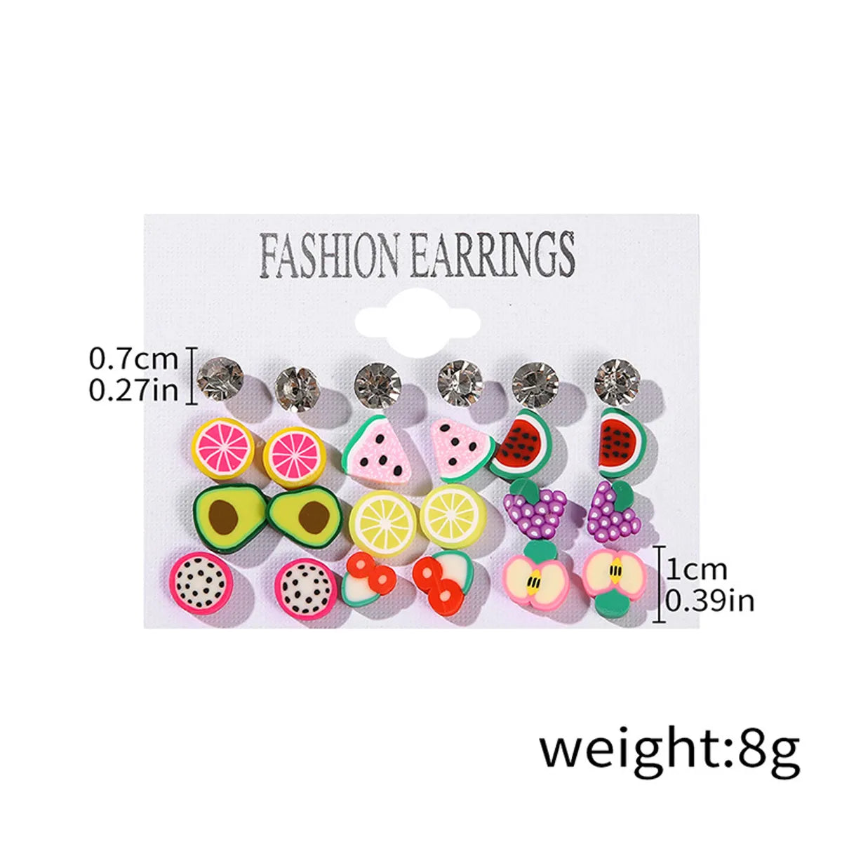 1 Set Cute Fruit Flower Plastic Ear Studs