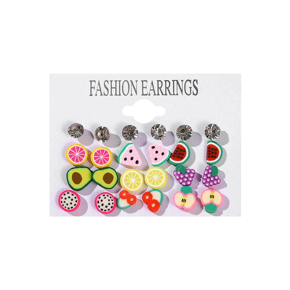 1 Set Cute Fruit Flower Plastic Ear Studs