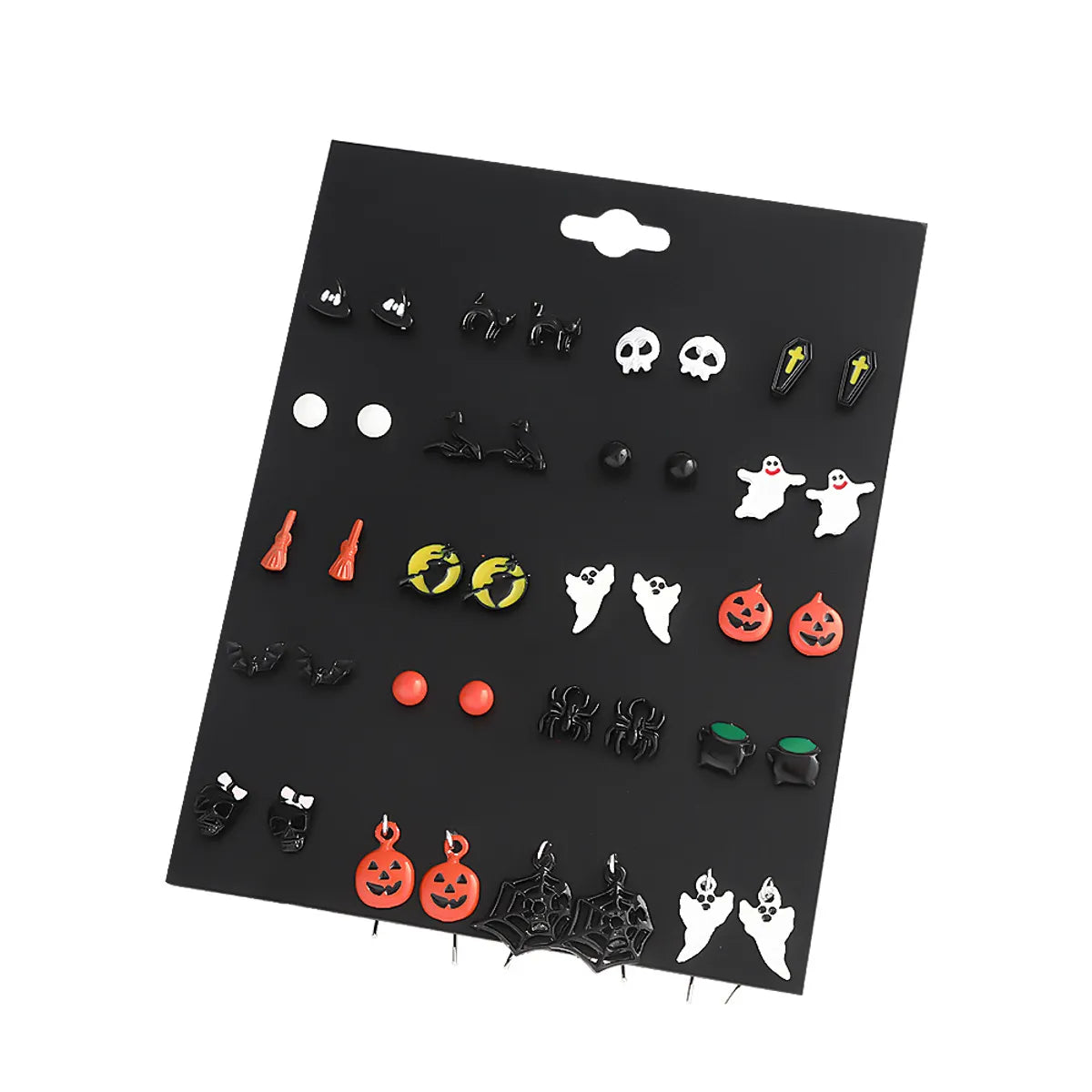 1 Set Cute Funny Halloween Pattern Pumpkin Skull Plating Alloy Ear Studs