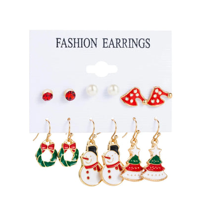 1 Set Cute Heart Shape Bow Knot Enamel Alloy Drop Earrings