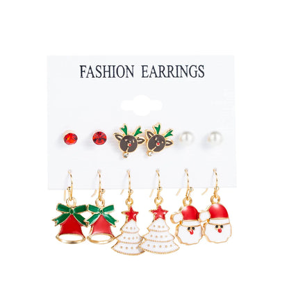 1 Set Cute Heart Shape Bow Knot Enamel Alloy Drop Earrings