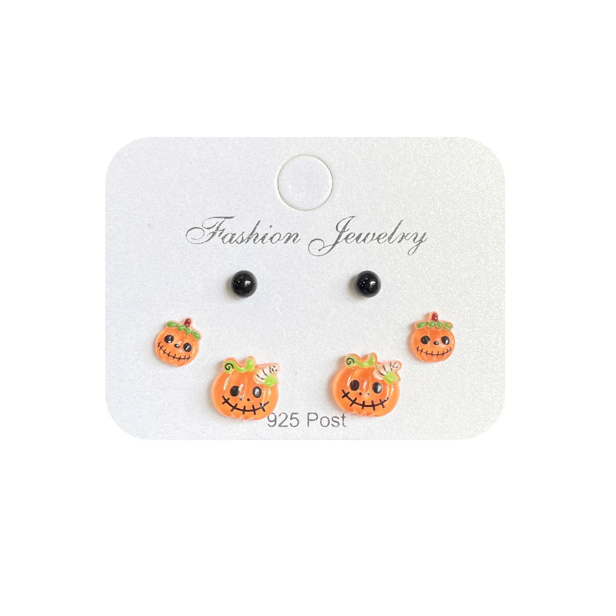 1 Set Cute Pumpkin Spider Magic Hat Handmade Resin Ear Studs