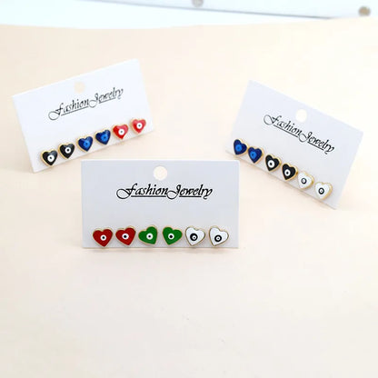 1 Set Cute Simple Style Heart Shape Alloy Ear Studs