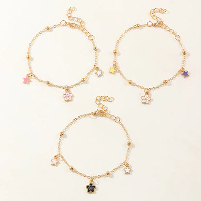 Cute Star Heart Shape Flower Metal Girl's Bracelets