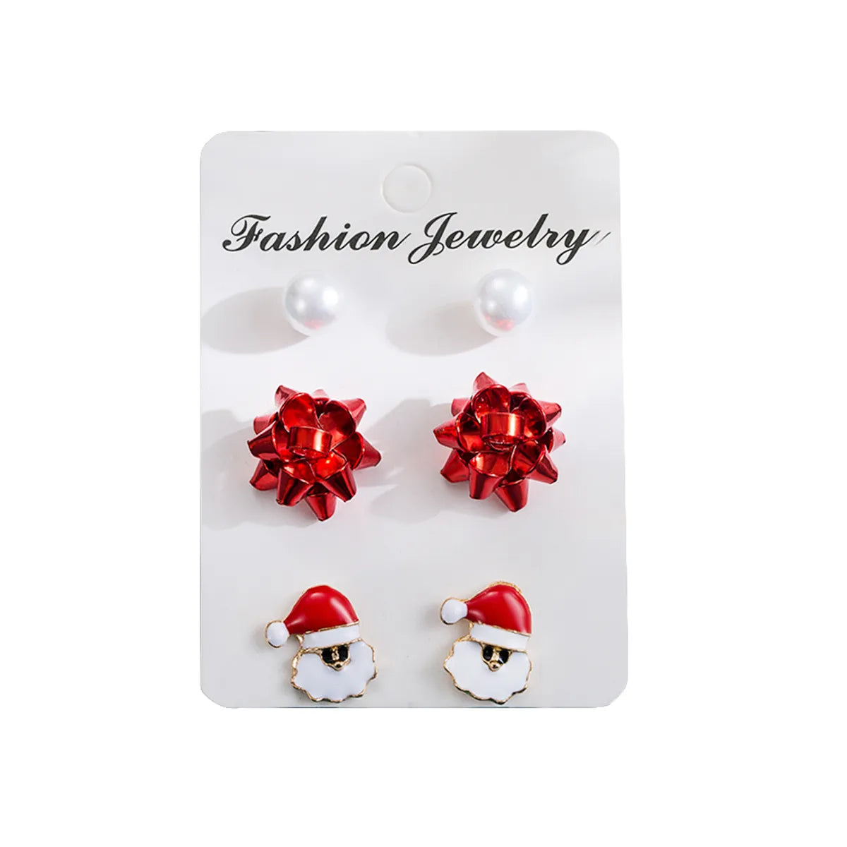 1 Set Cute Sweet Christmas Tree Flower Enamel Alloy Ear Studs