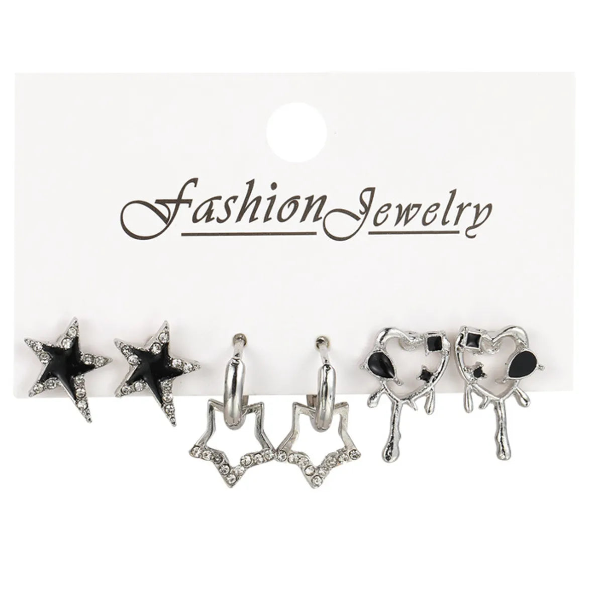 1 Set Cute Sweet Star Butterfly Plating Inlay Alloy Artificial Crystal Drop Earrings