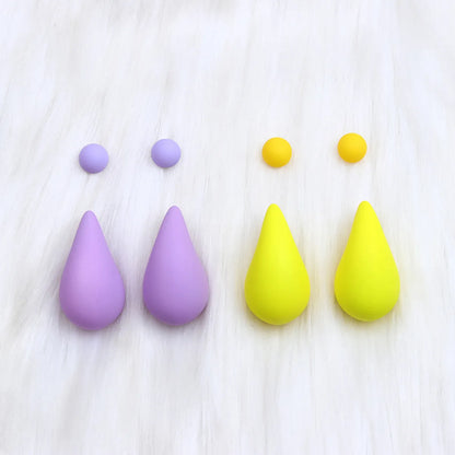 1 Set Cute Water Droplets Spray Paint Arylic Ear Studs