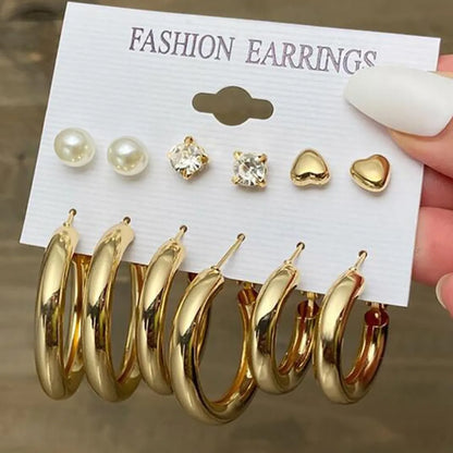 1 Set Elegant Lady Geometric Plating Alloy Earrings