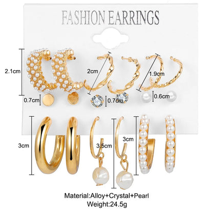 1 Set Elegant Retro Classic Style C Shape Round Heart Shape Inlay Alloy Artificial Pearls Rhinestones Zircon 14K Gold Plated Silver Plated Earrings