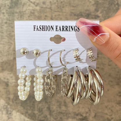 1 Set Elegant Retro Streetwear Geometric Plating Alloy Earrings