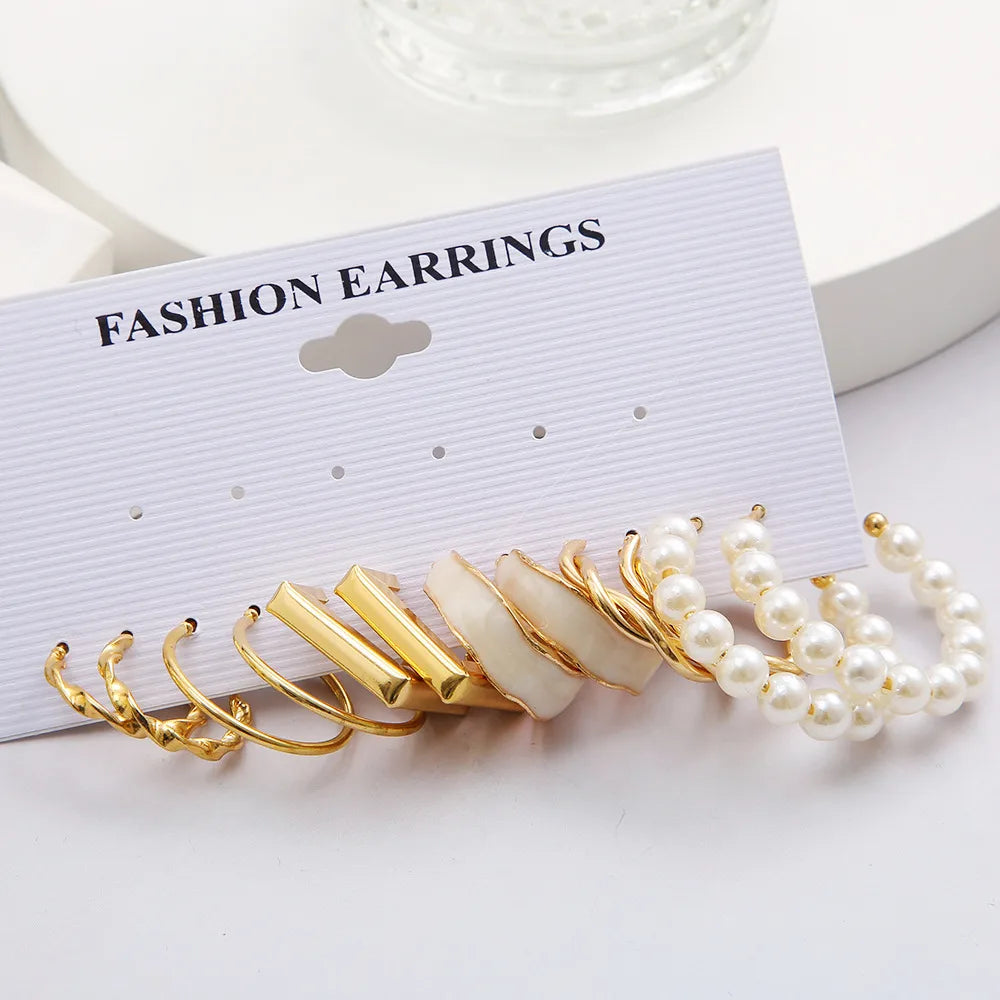 1 Set Elegant Simple Style Geometric Plating Alloy Earrings