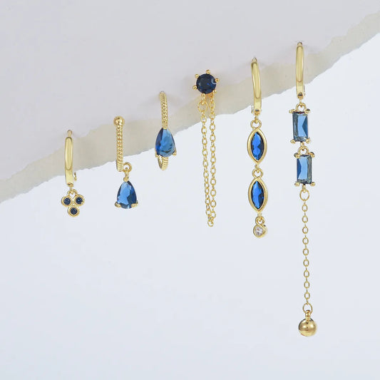 1 Set Elegant Simple Style Geometric Tassel Plating Inlay Brass Zircon 18k Gold Plated Drop Earrings