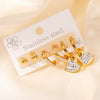 1 Set Elegant Star Heart Shape 304 Stainless Steel Drop Earrings